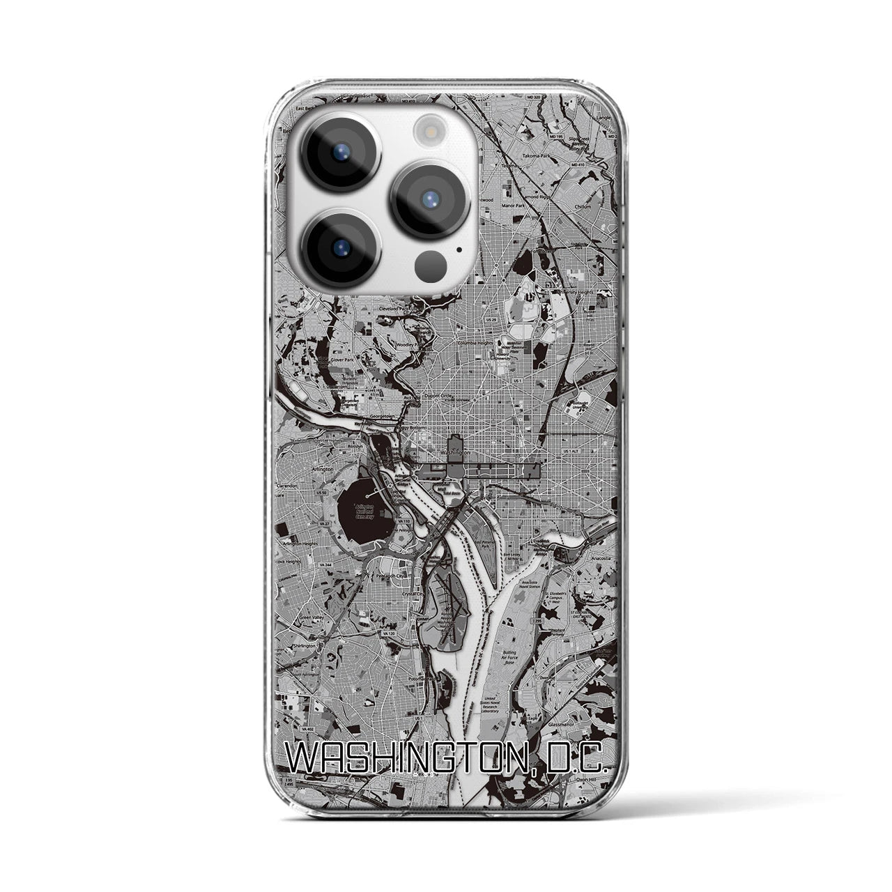 【ワシントンD.C.(アメリカ)】地図柄iPhoneケース(クリアタイプ)