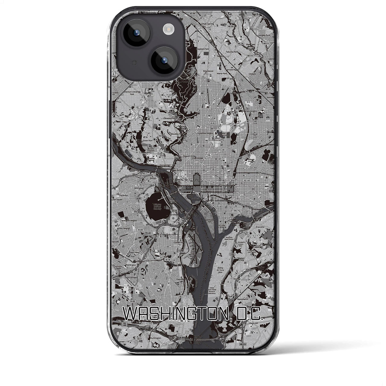 【ワシントンD.C.(アメリカ)】地図柄iPhoneケース(クリアタイプ)