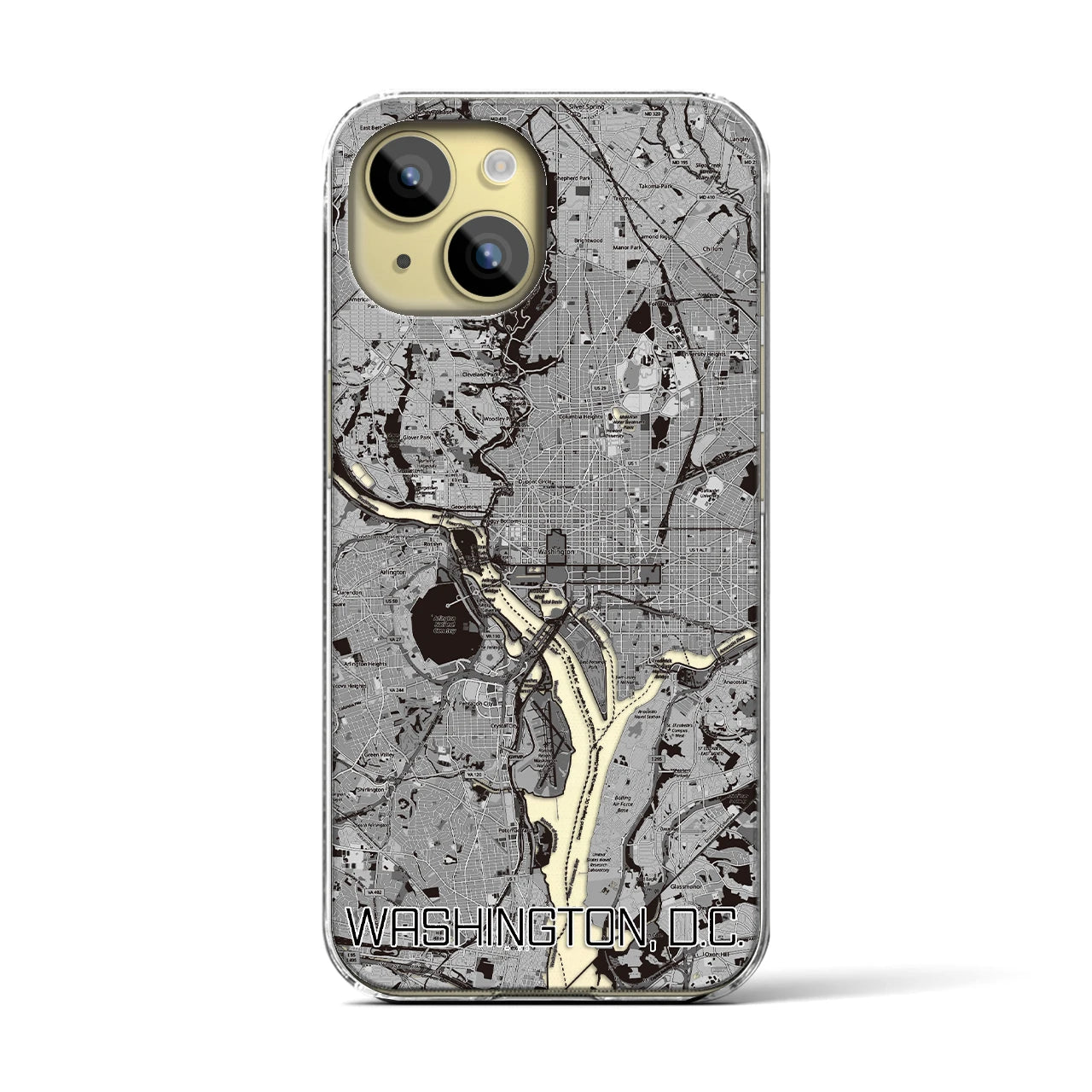 【ワシントンD.C.(アメリカ)】地図柄iPhoneケース(クリアタイプ)