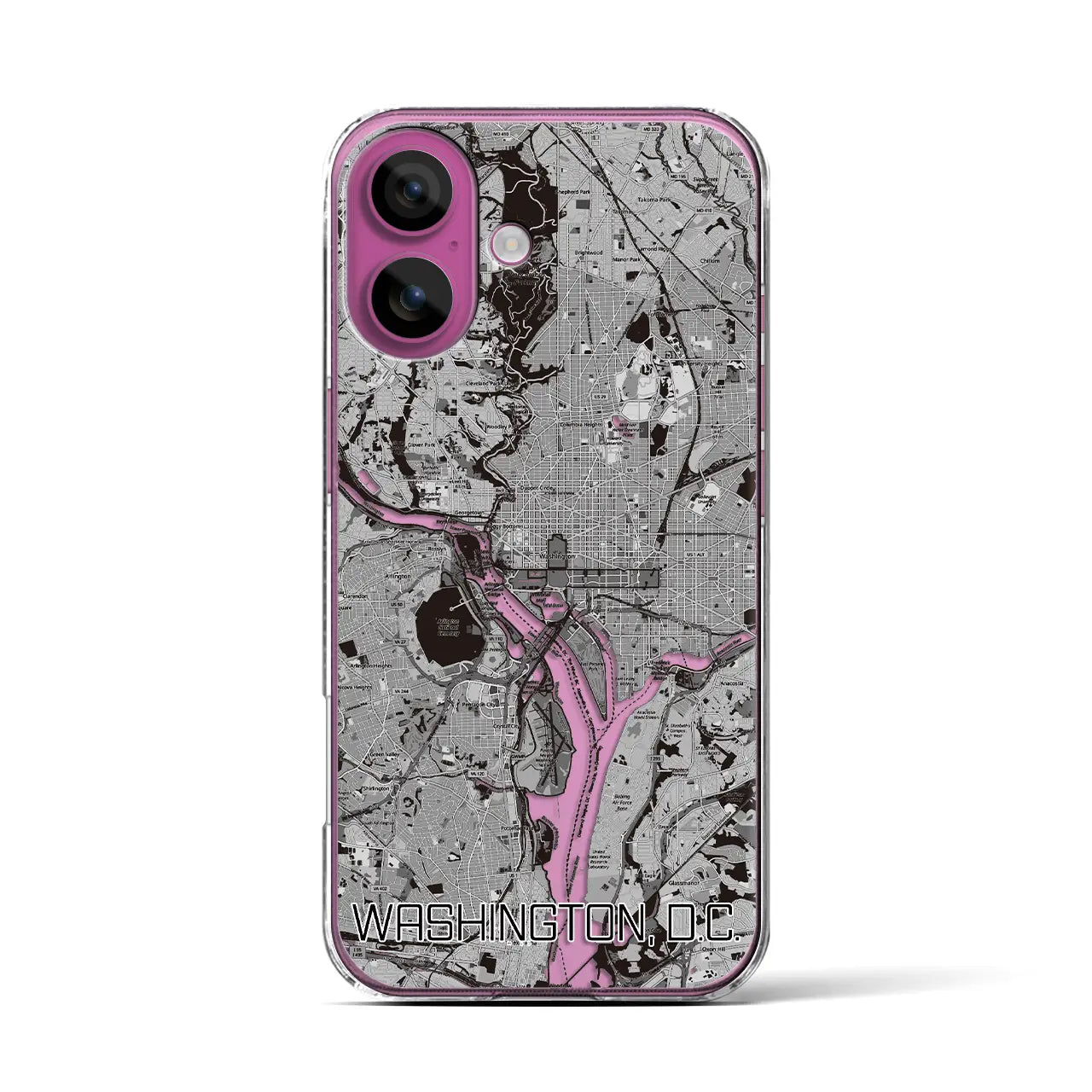 【ワシントンD.C.(アメリカ)】地図柄iPhoneケース(クリアタイプ)