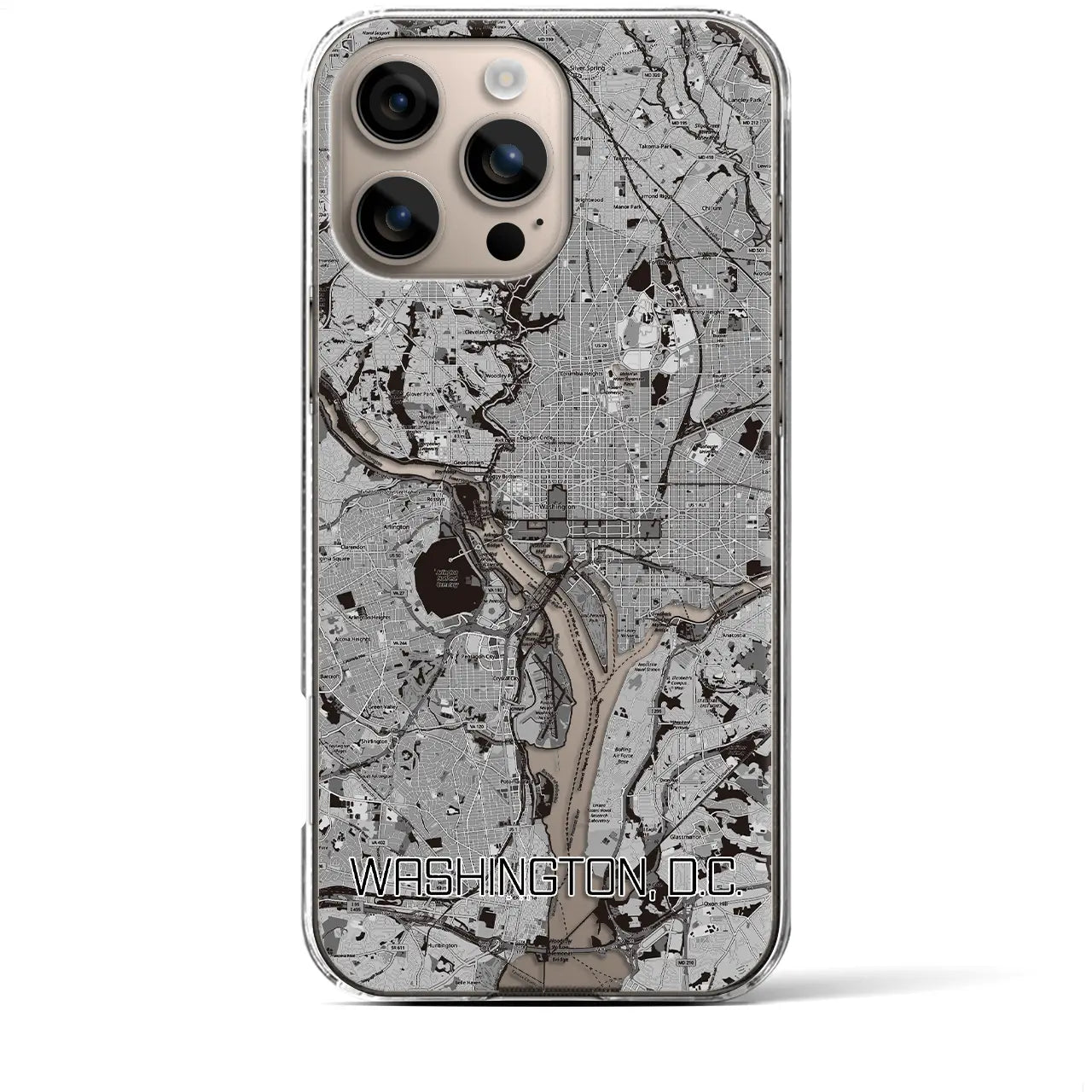 【ワシントンD.C.(アメリカ)】地図柄iPhoneケース(クリアタイプ)