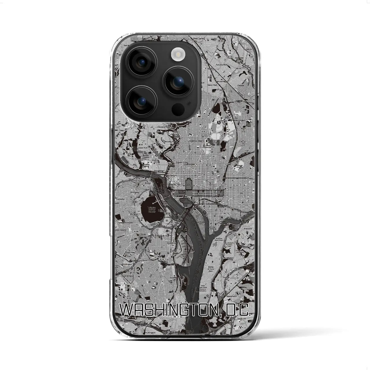 【ワシントンD.C.(アメリカ)】地図柄iPhoneケース(クリアタイプ)