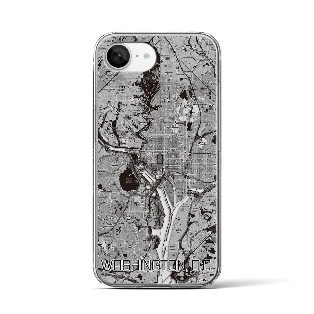 【ワシントンD.C.(アメリカ)】地図柄iPhoneケース(クリアタイプ)