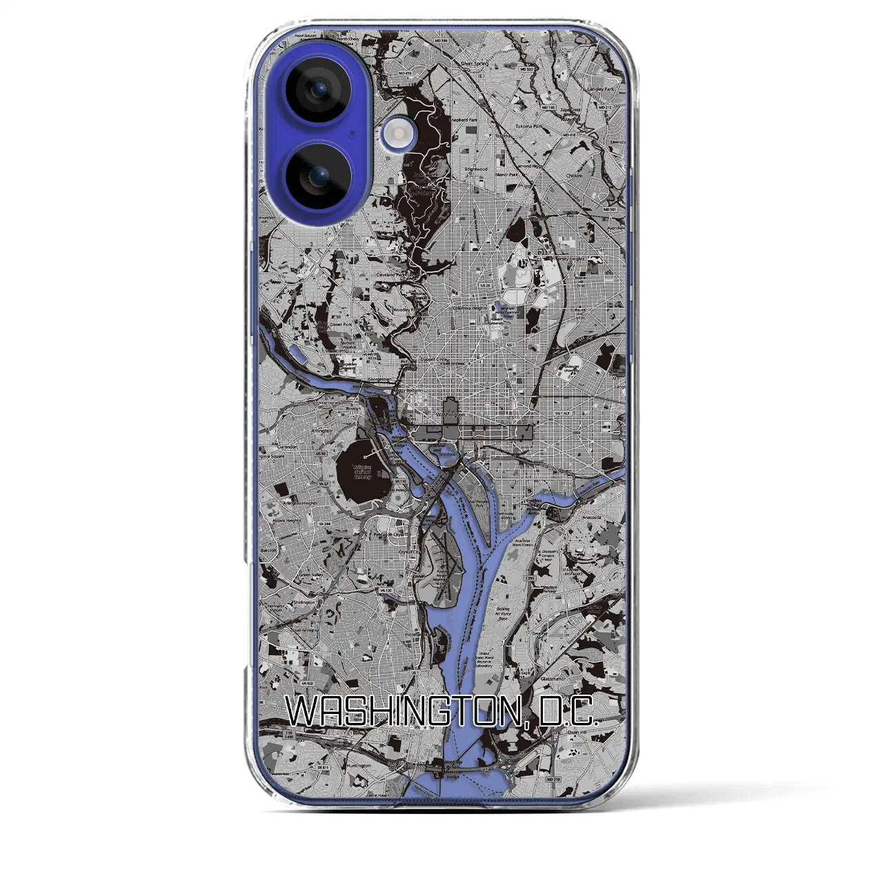 【ワシントンD.C.(アメリカ)】地図柄iPhoneケース(クリアタイプ)
