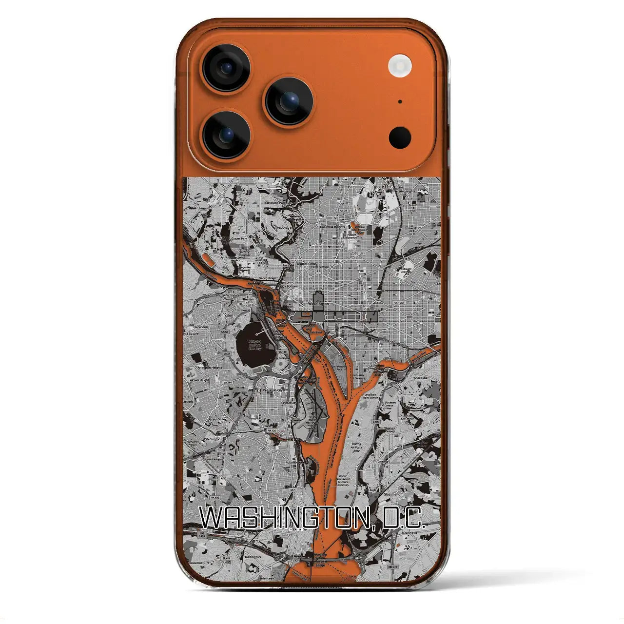 【ワシントンD.C.(アメリカ)】地図柄iPhoneケース(クリアタイプ)