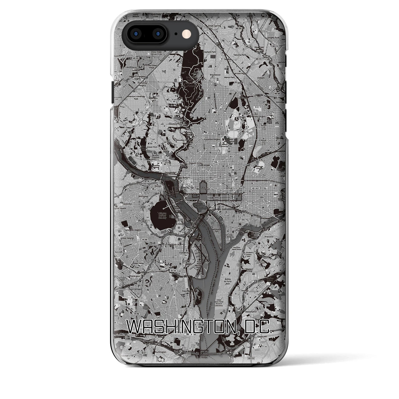 【ワシントンD.C.(アメリカ)】地図柄iPhoneケース(クリアタイプ)