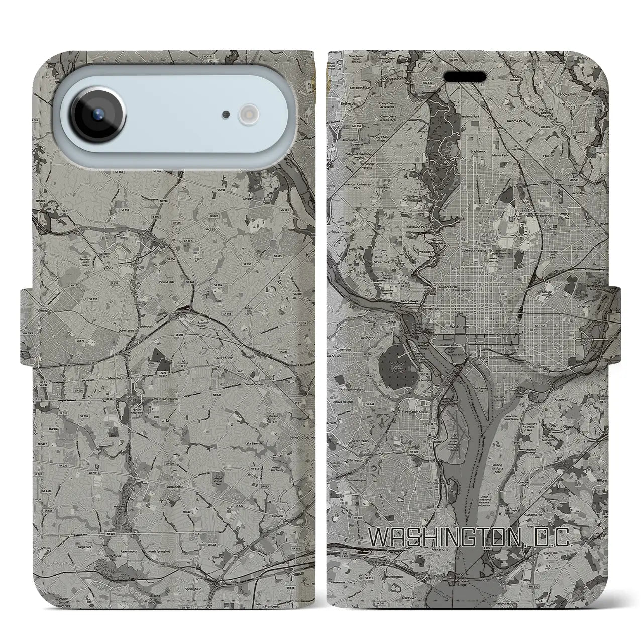 【ワシントンD.C.(アメリカ)】地図柄iPhoneケース(手帳タイプ)