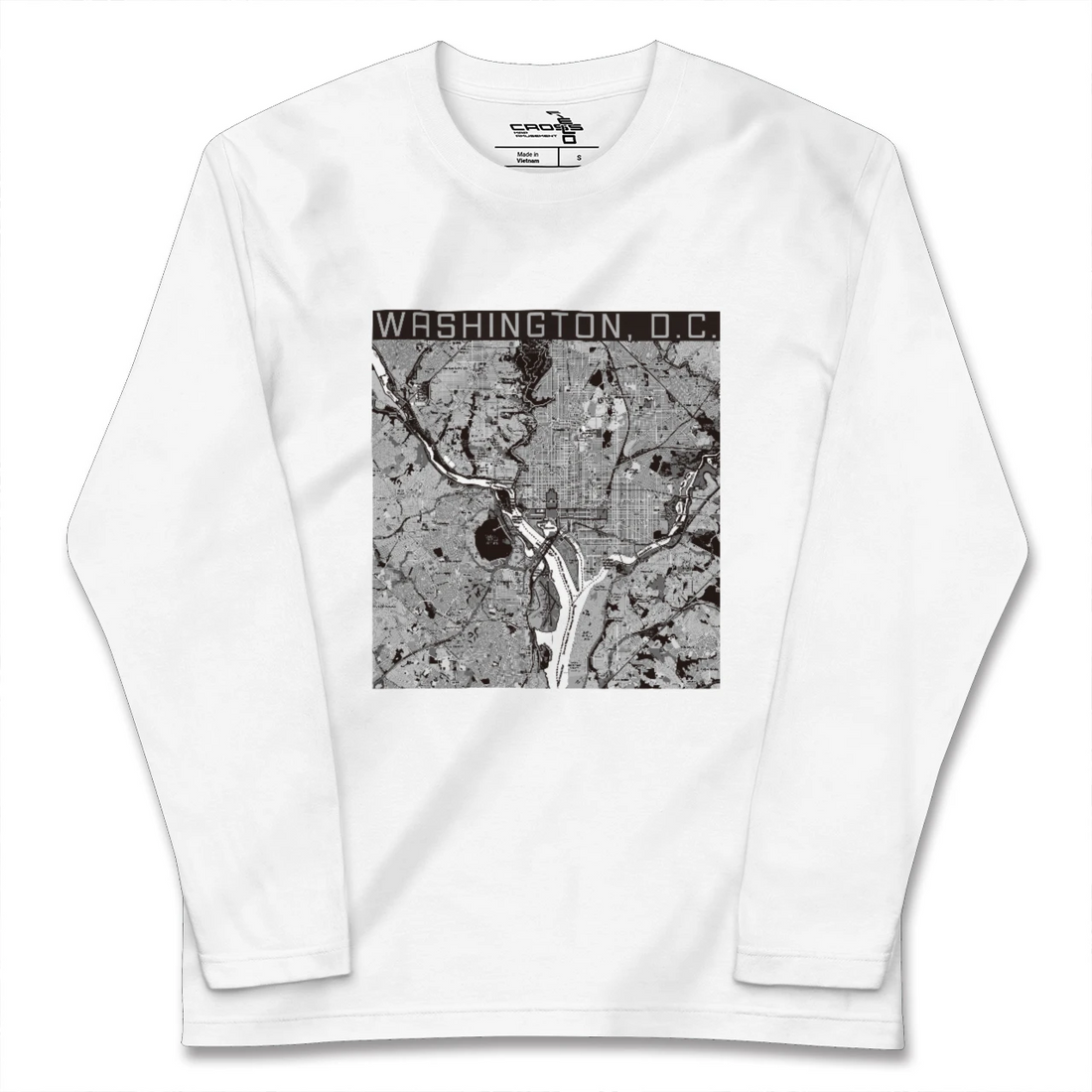 【ワシントンD.C.(アメリカ)】地図柄ロングスリーブTシャツ
