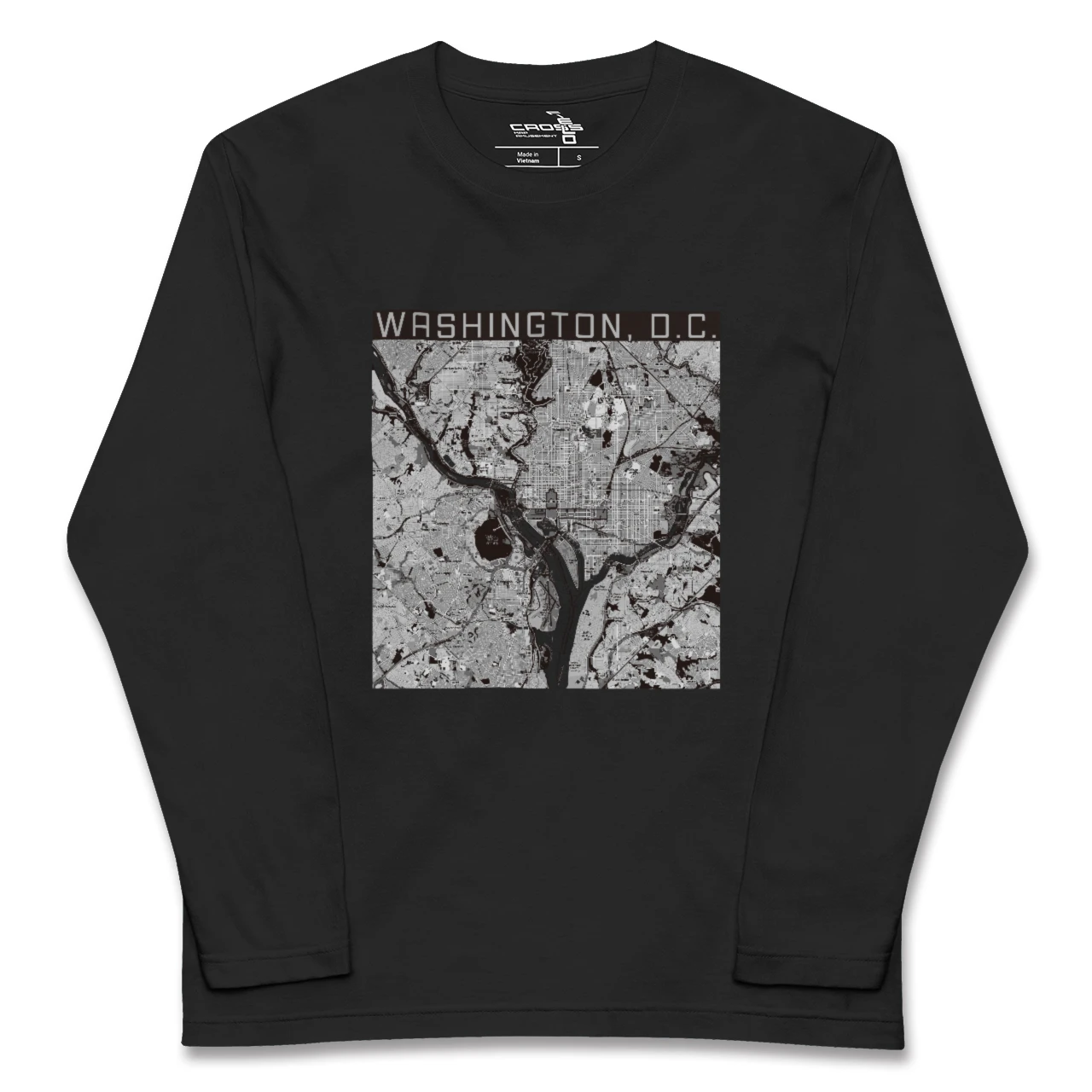 【ワシントンD.C.(アメリカ)】地図柄ロングスリーブTシャツ