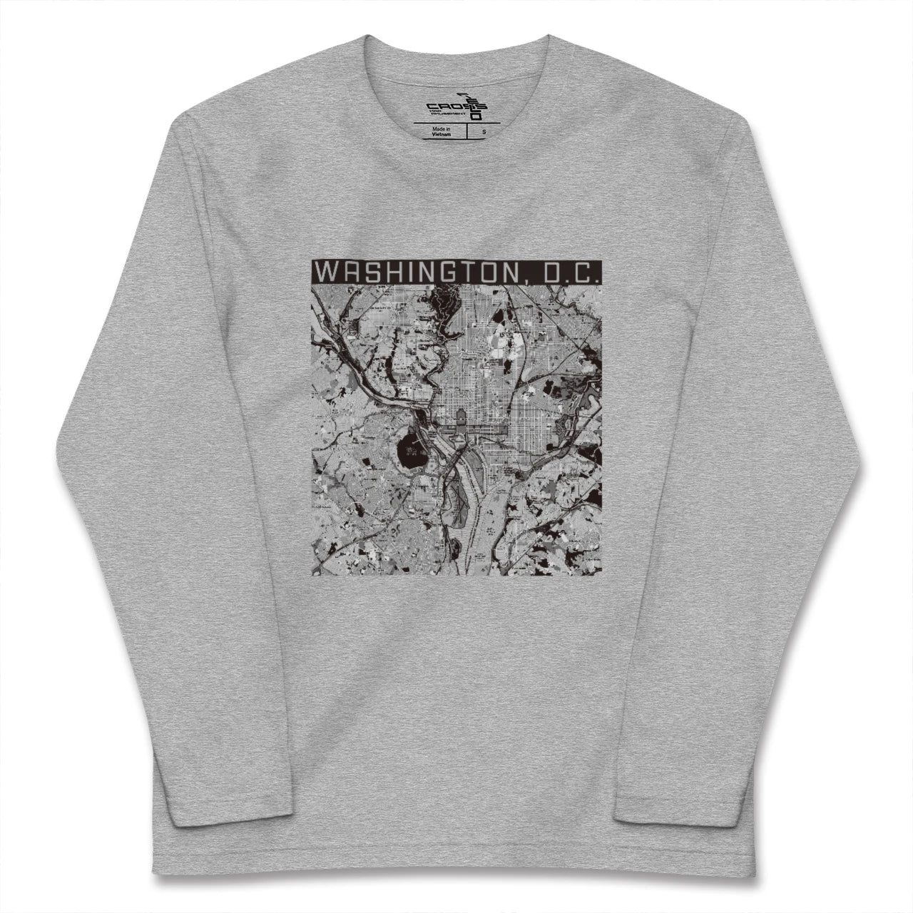【ワシントンD.C.(アメリカ)】地図柄ロングスリーブTシャツ