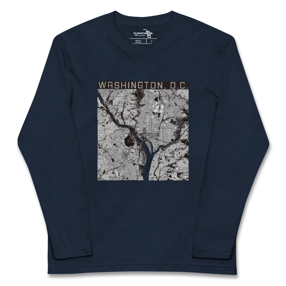 【ワシントンD.C.(アメリカ)】地図柄ロングスリーブTシャツ