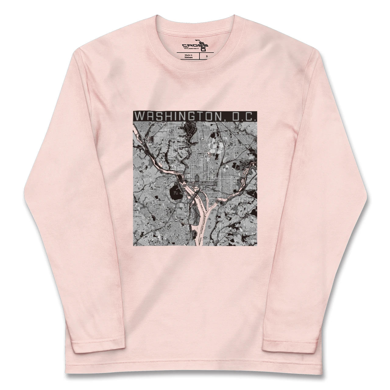 【ワシントンD.C.(アメリカ)】地図柄ロングスリーブTシャツ