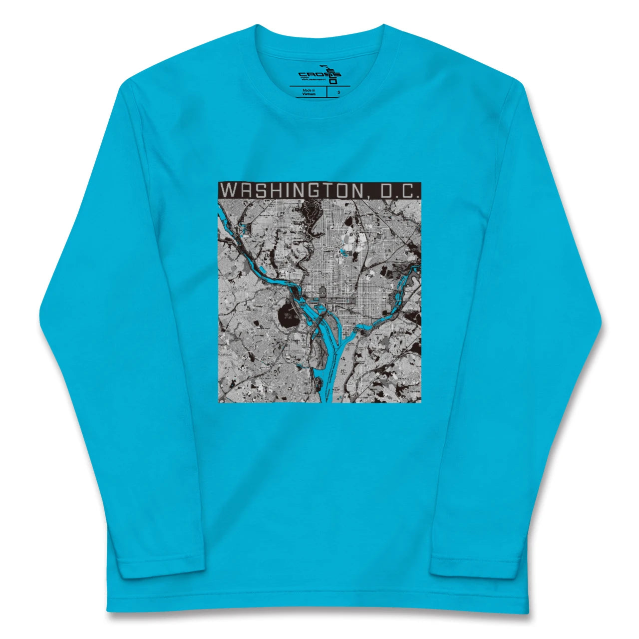 【ワシントンD.C.(アメリカ)】地図柄ロングスリーブTシャツ