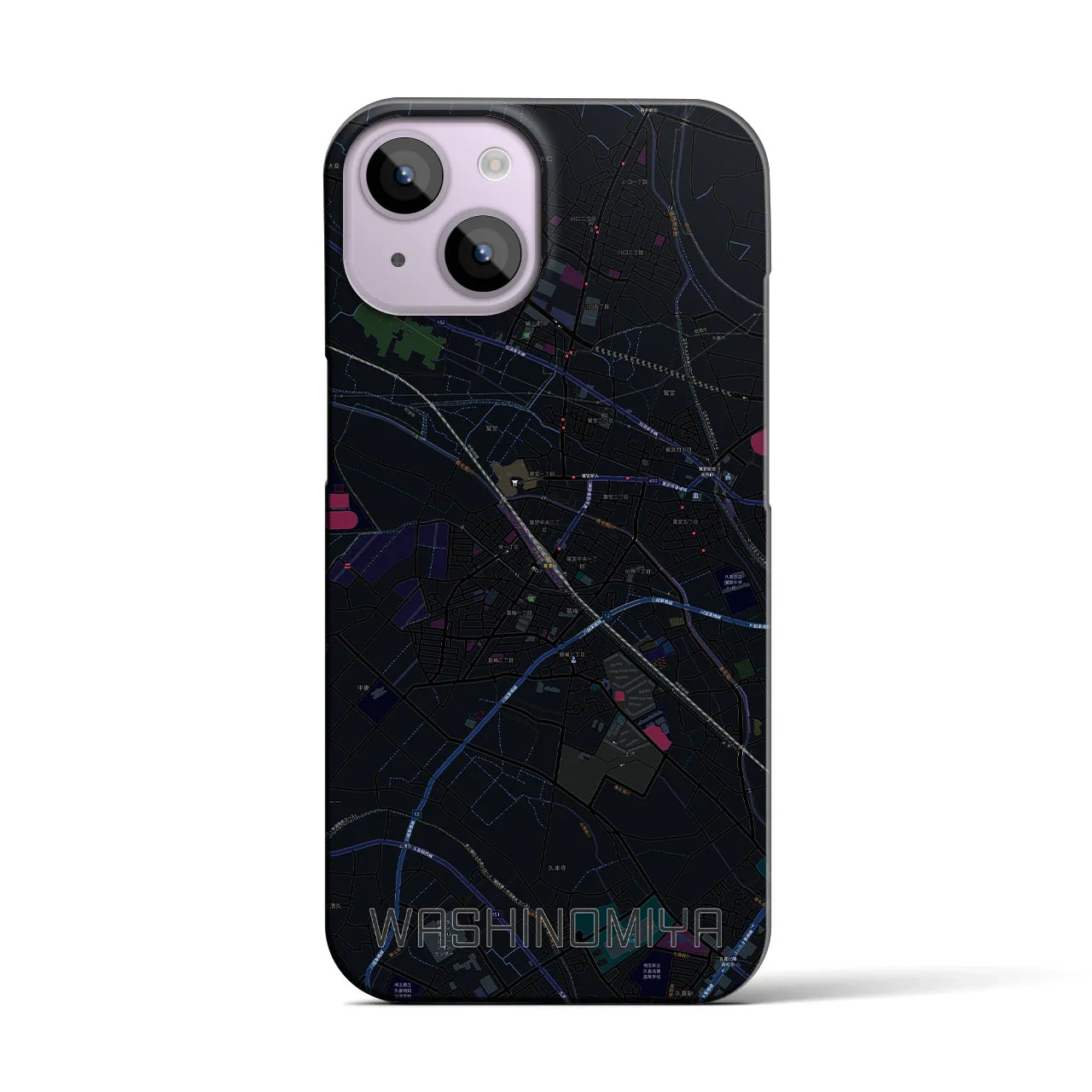 【鷲宮(埼玉県)】地図柄iPhoneケース(バックカバータイプ)