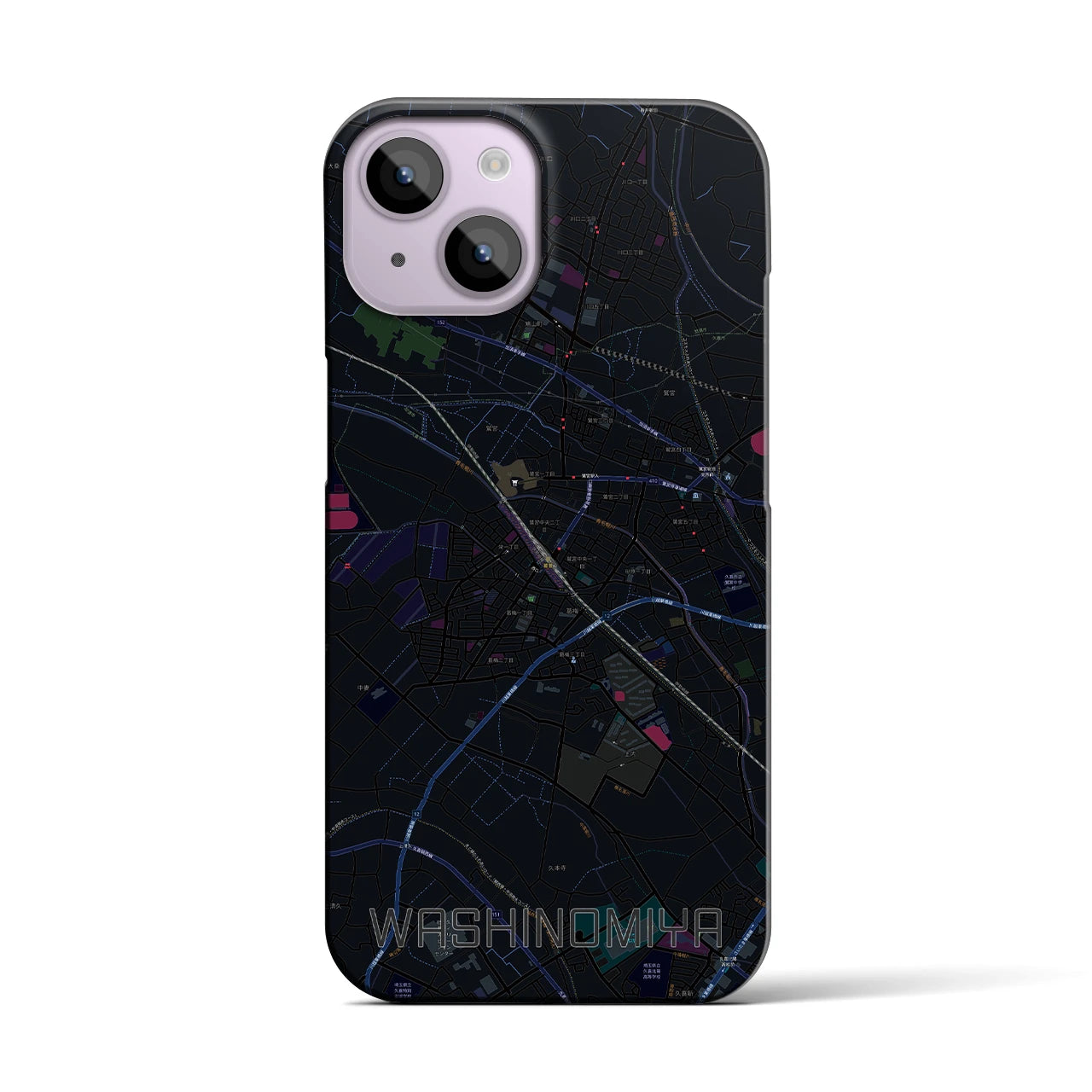 【鷲宮(埼玉県)】地図柄iPhoneケース(バックカバータイプ)