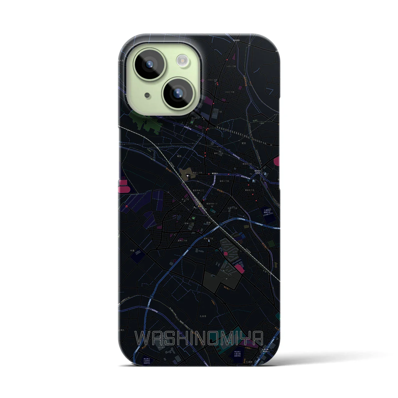 【鷲宮(埼玉県)】地図柄iPhoneケース(バックカバータイプ)