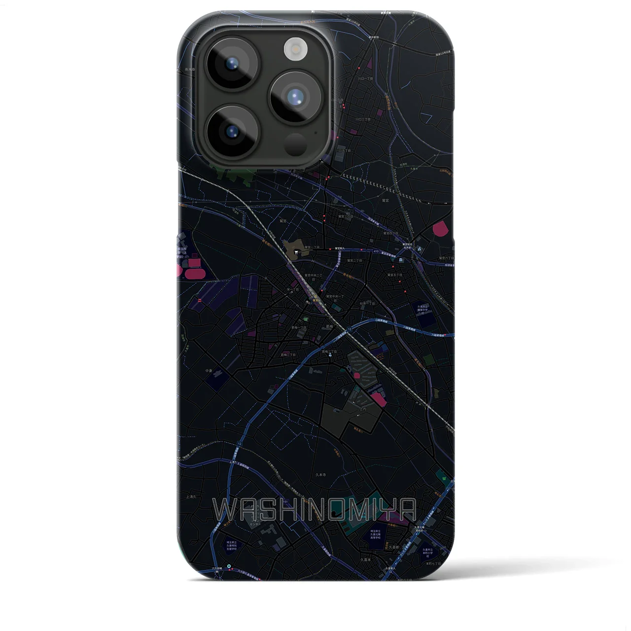【鷲宮(埼玉県)】地図柄iPhoneケース(バックカバータイプ)