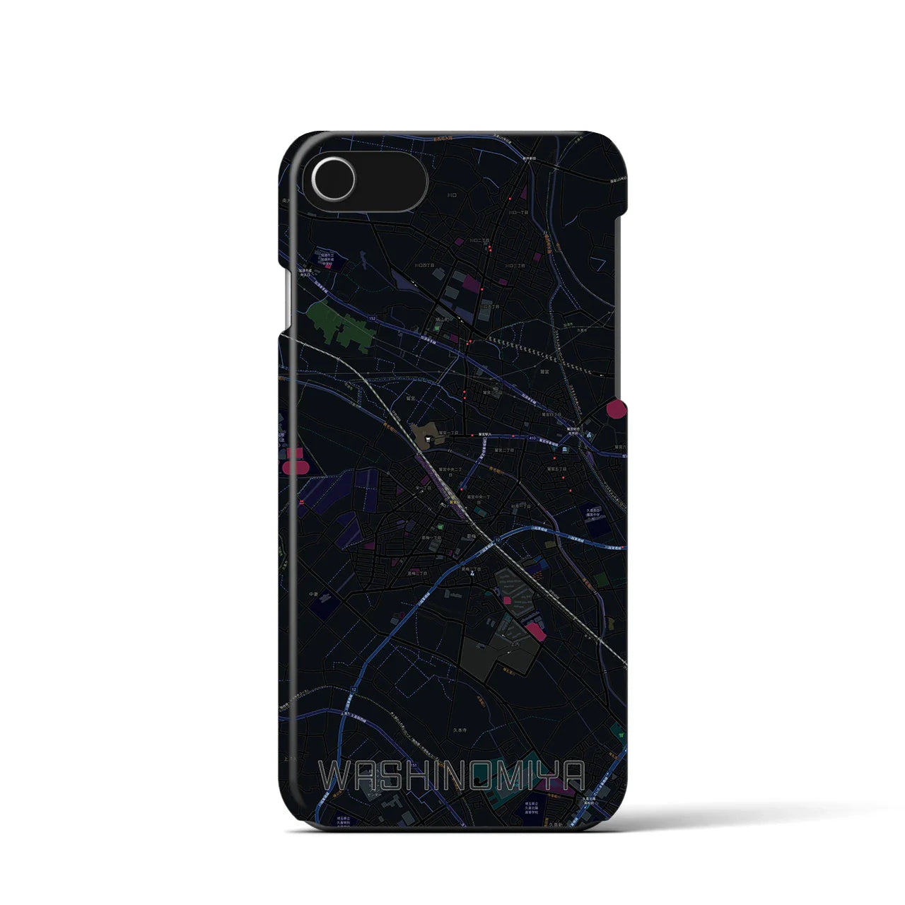 【鷲宮(埼玉県)】地図柄iPhoneケース(バックカバータイプ)