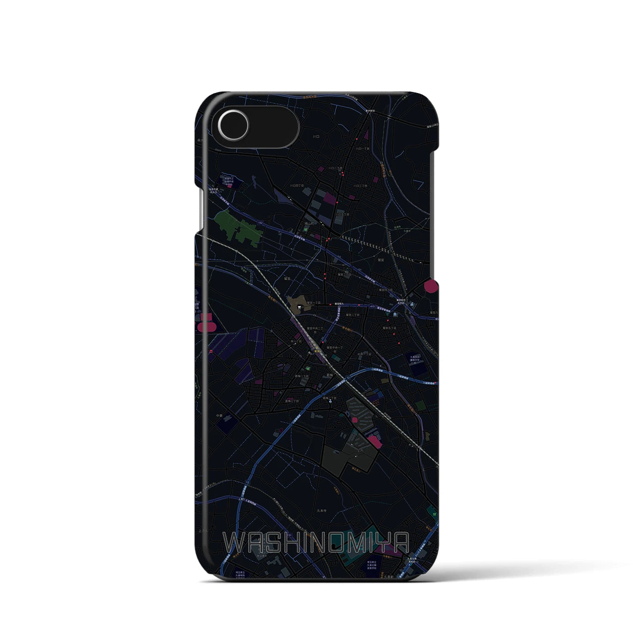 【鷲宮(埼玉県)】地図柄iPhoneケース(バックカバータイプ)