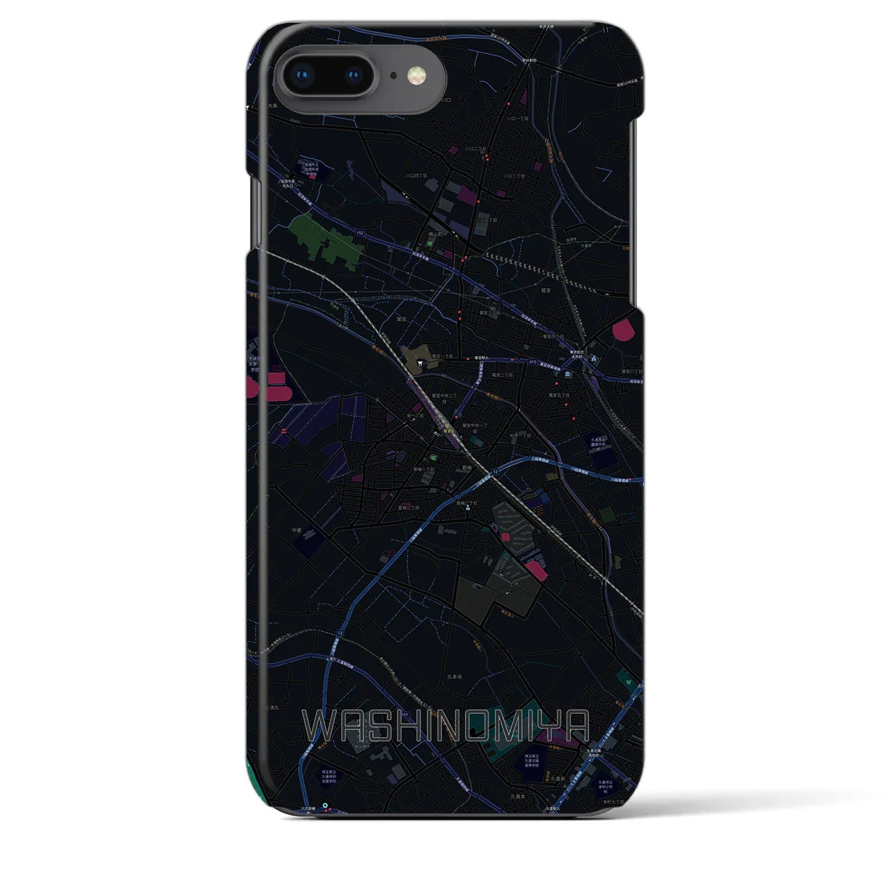 【鷲宮(埼玉県)】地図柄iPhoneケース(バックカバータイプ)