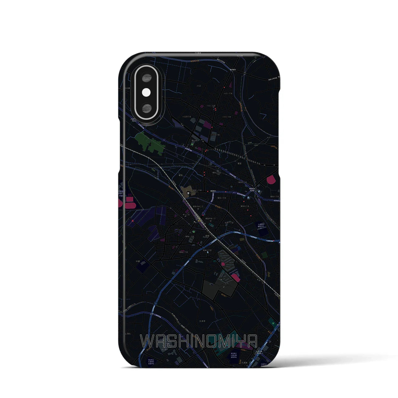 【鷲宮(埼玉県)】地図柄iPhoneケース(バックカバータイプ)