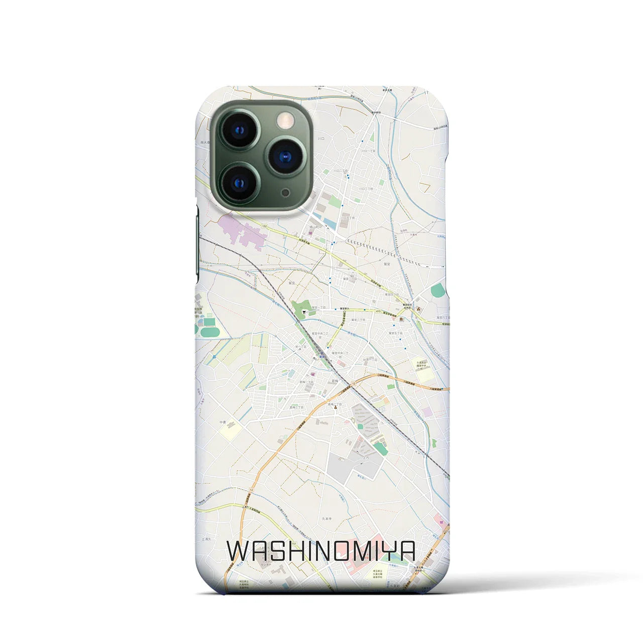 【鷲宮(埼玉県)】地図柄iPhoneケース(バックカバータイプ)
