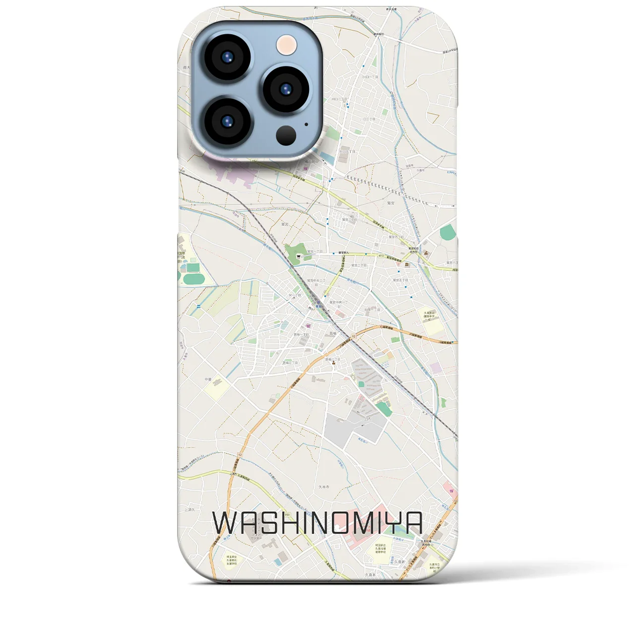 【鷲宮(埼玉県)】地図柄iPhoneケース(バックカバータイプ)