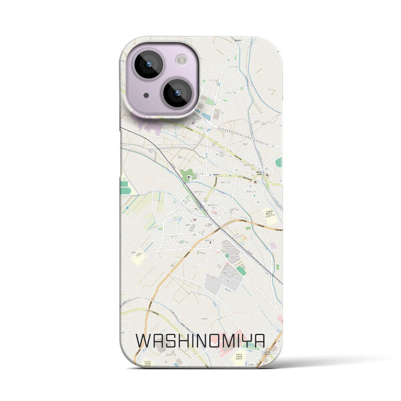 【鷲宮(埼玉県)】地図柄iPhoneケース(バックカバータイプ)