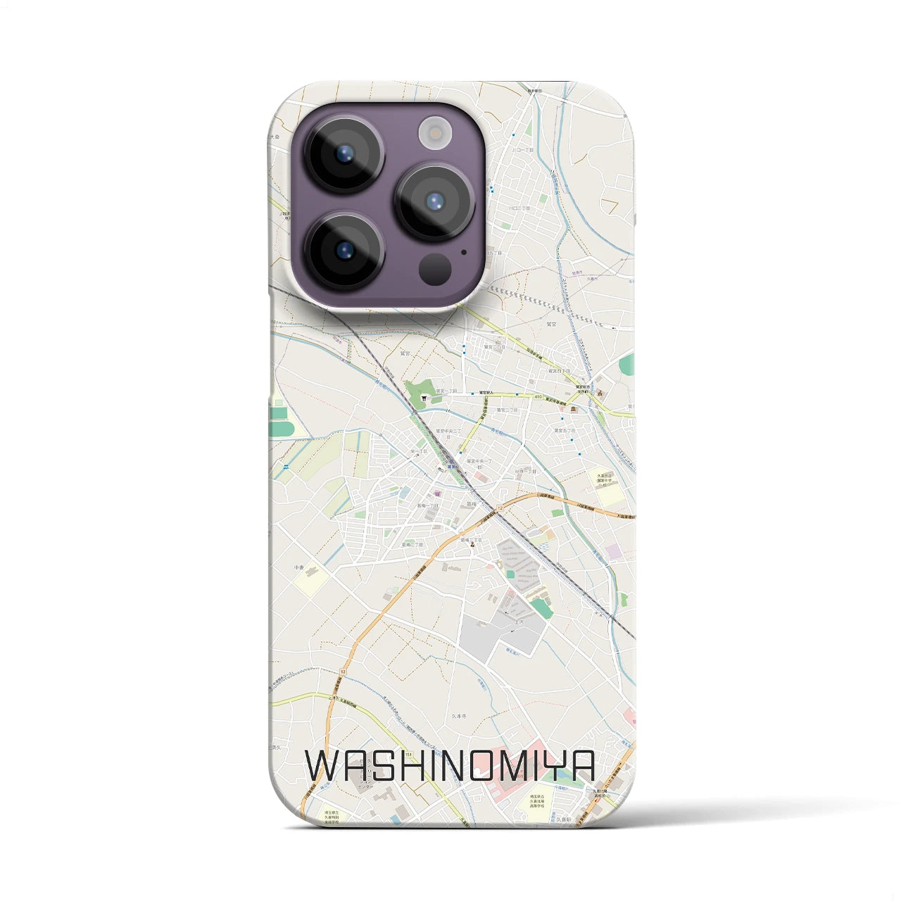 【鷲宮(埼玉県)】地図柄iPhoneケース(バックカバータイプ)