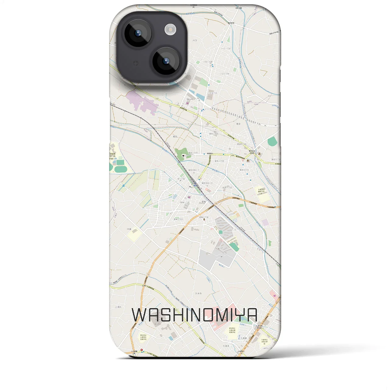 【鷲宮(埼玉県)】地図柄iPhoneケース(バックカバータイプ)