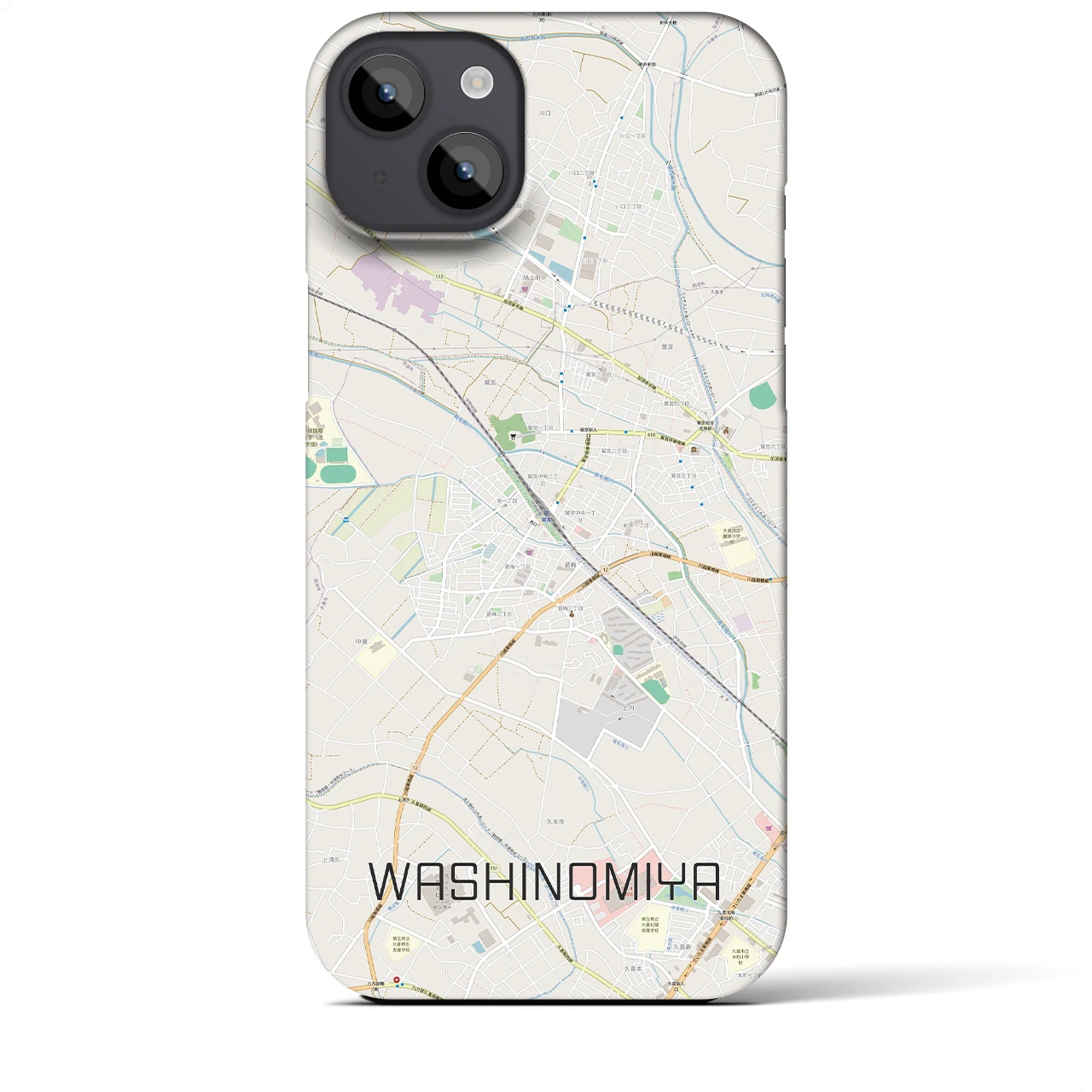 【鷲宮(埼玉県)】地図柄iPhoneケース(バックカバータイプ)