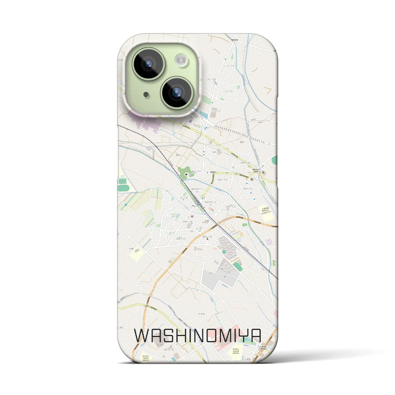 【鷲宮(埼玉県)】地図柄iPhoneケース(バックカバータイプ)