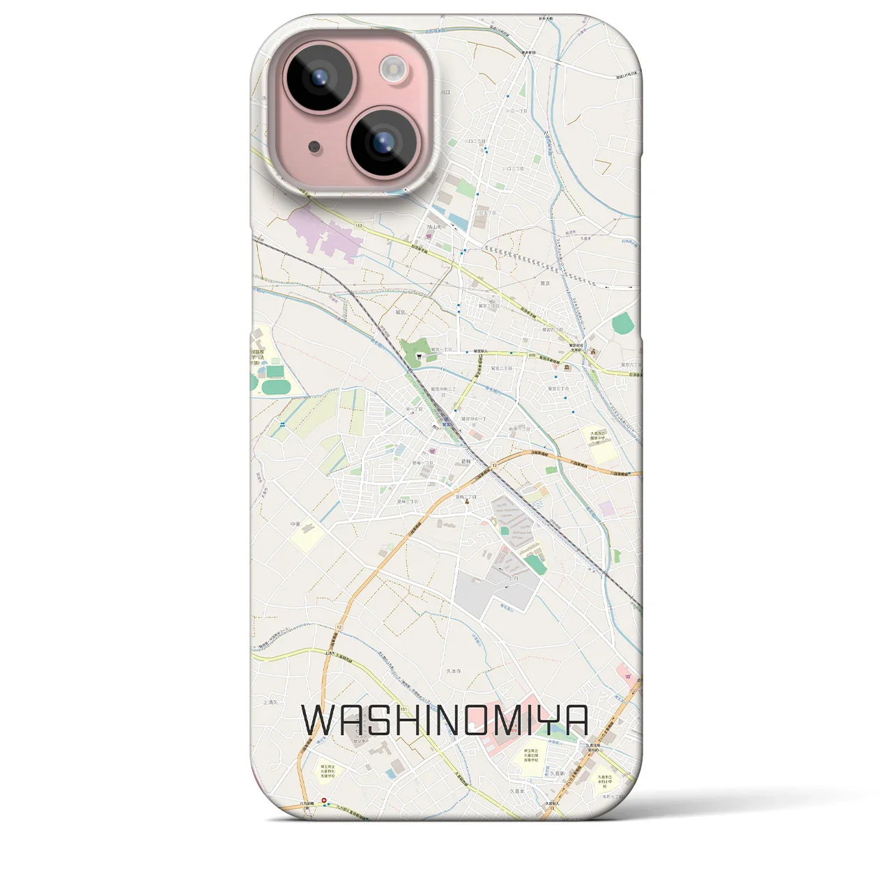 【鷲宮(埼玉県)】地図柄iPhoneケース(バックカバータイプ)