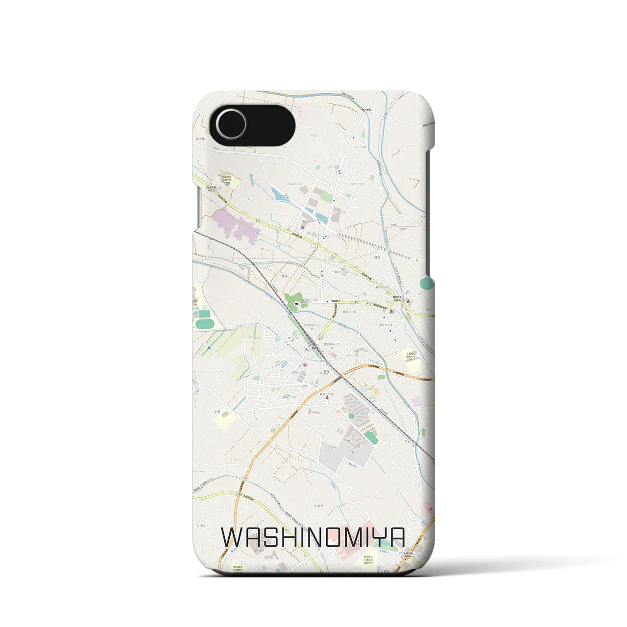 【鷲宮(埼玉県)】地図柄iPhoneケース(バックカバータイプ)