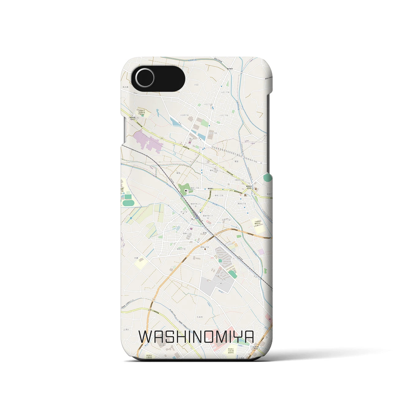 【鷲宮(埼玉県)】地図柄iPhoneケース(バックカバータイプ)