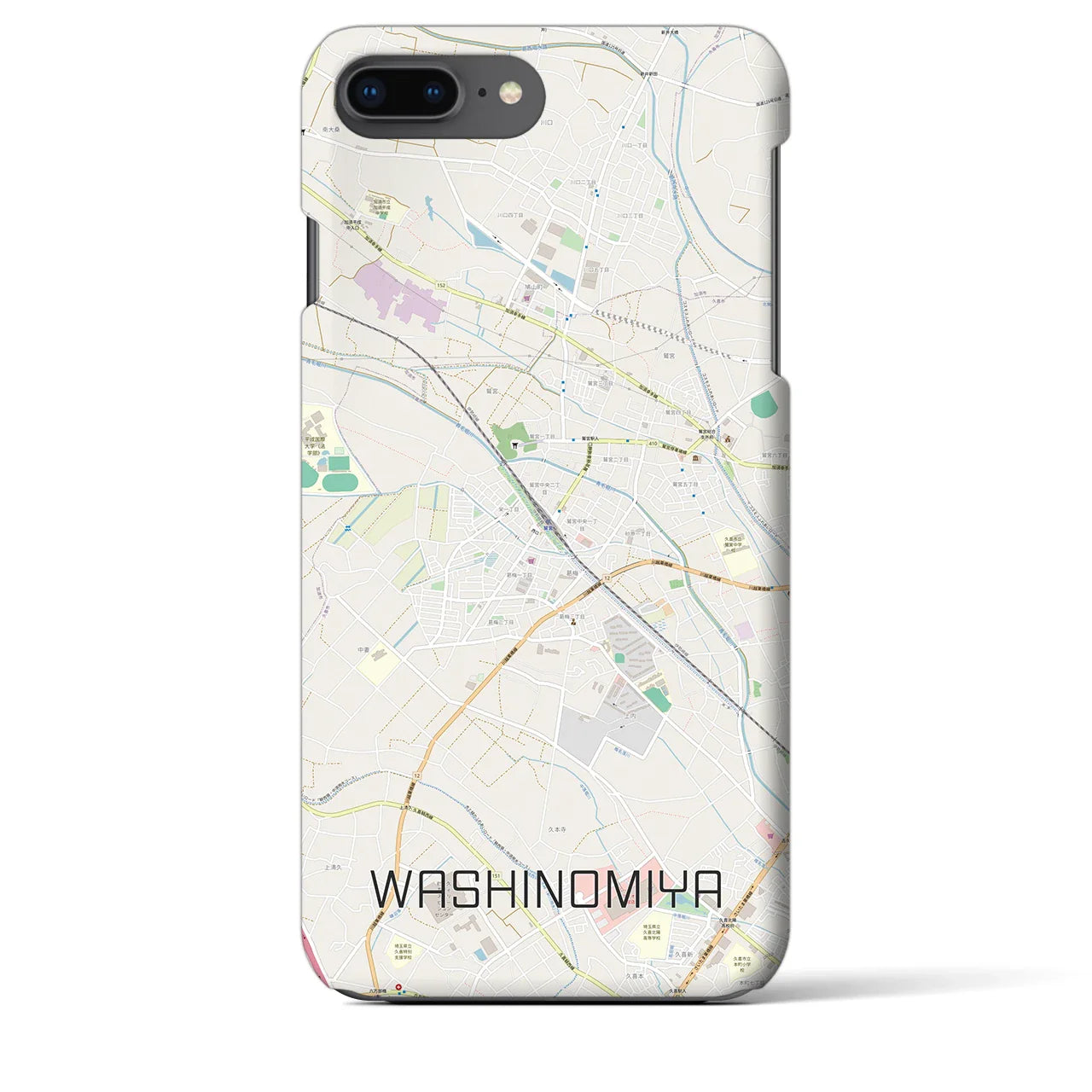 【鷲宮(埼玉県)】地図柄iPhoneケース(バックカバータイプ)