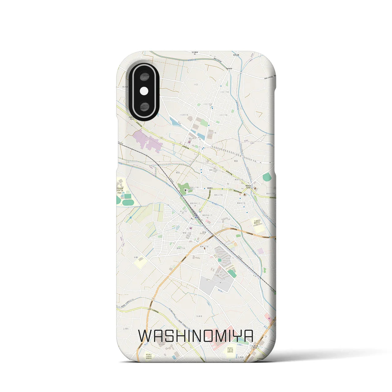 【鷲宮(埼玉県)】地図柄iPhoneケース(バックカバータイプ)