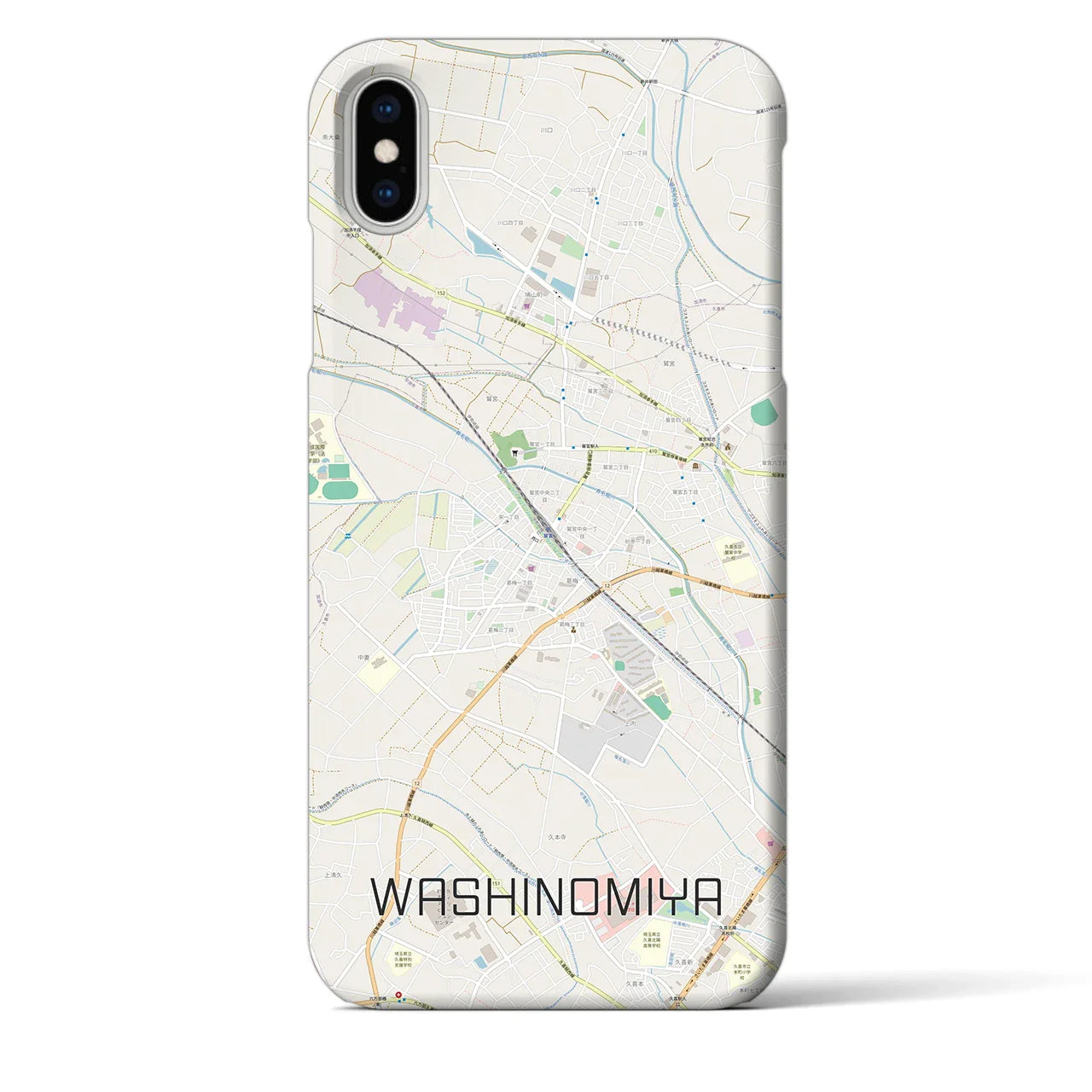 【鷲宮(埼玉県)】地図柄iPhoneケース(バックカバータイプ)