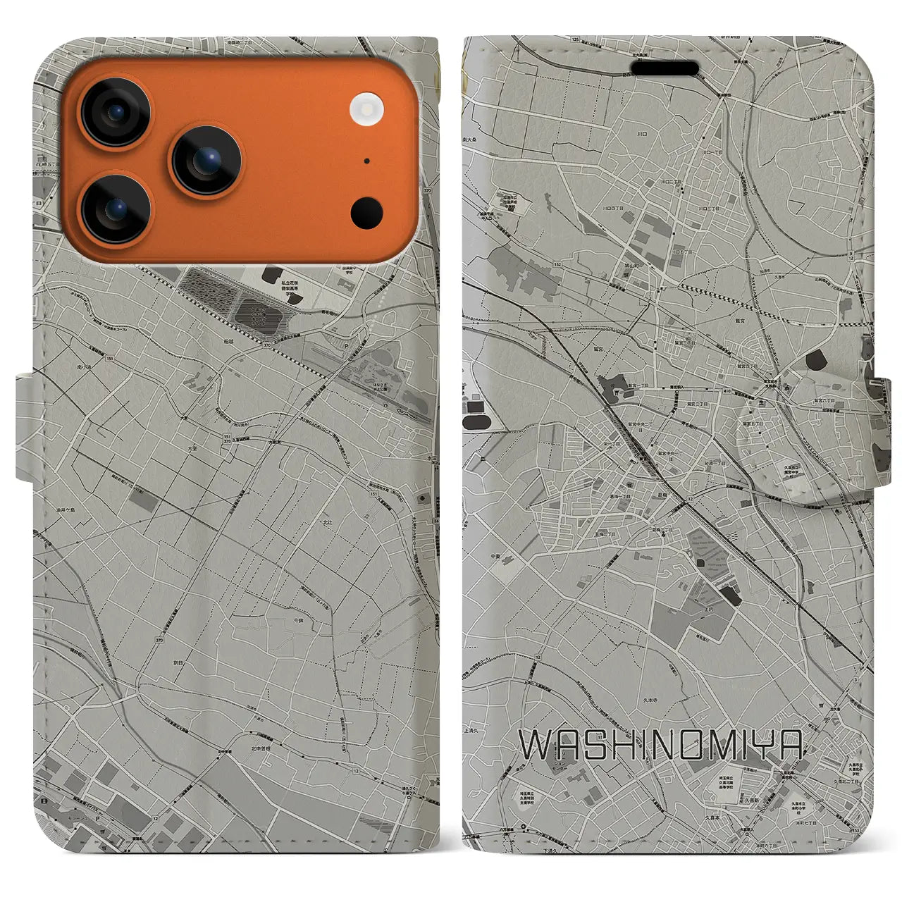 【鷲宮(埼玉県)】地図柄iPhoneケース(手帳タイプ)