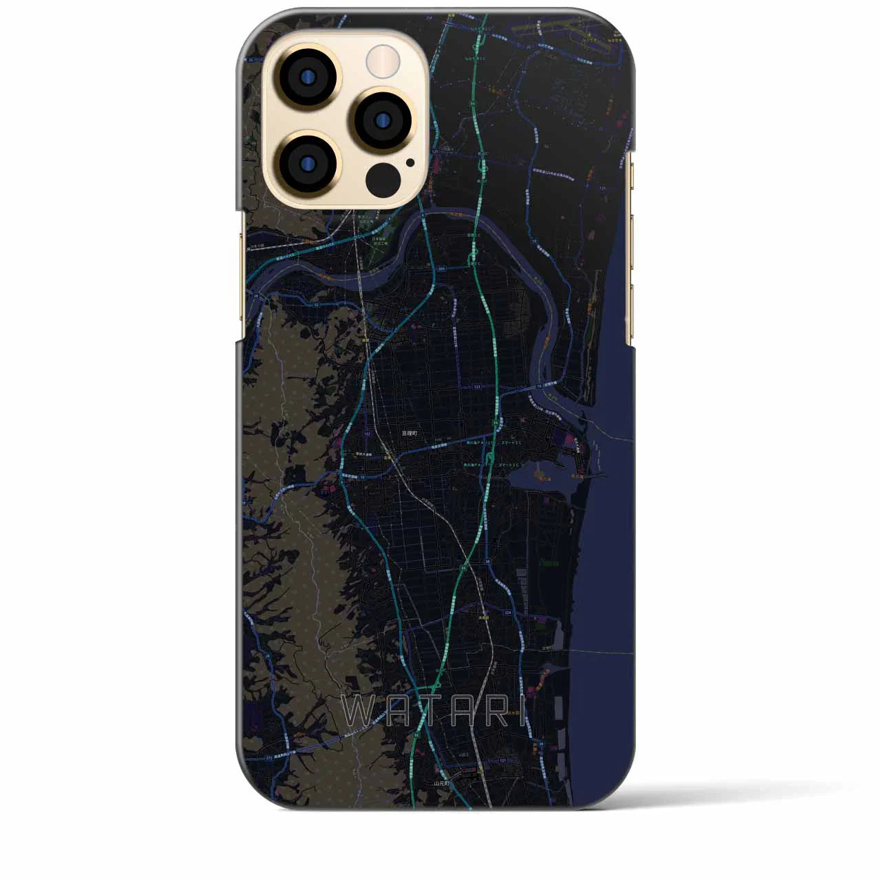 【亘理(宮城県)】地図柄iPhoneケース(バックカバータイプ)