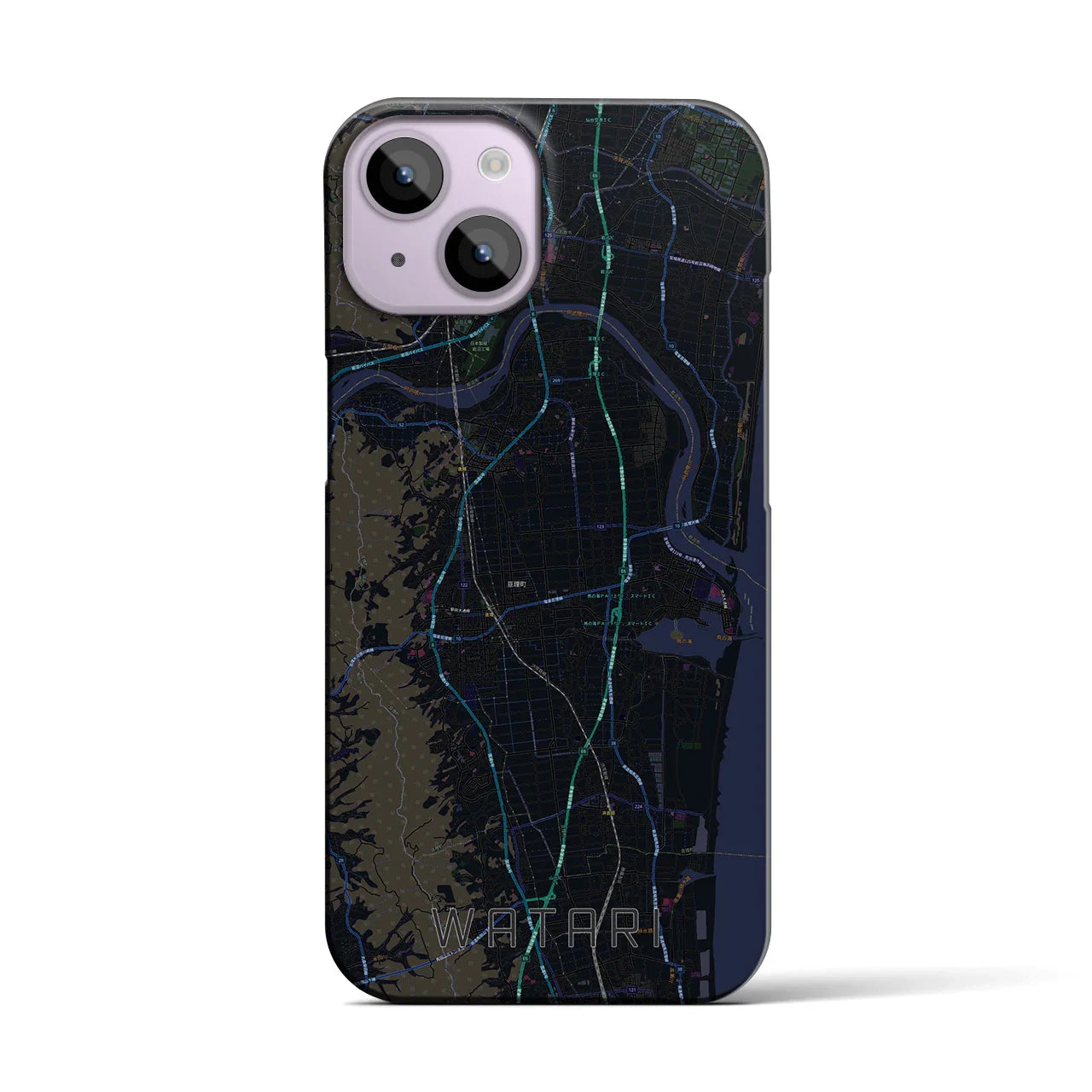 【亘理(宮城県)】地図柄iPhoneケース(バックカバータイプ)