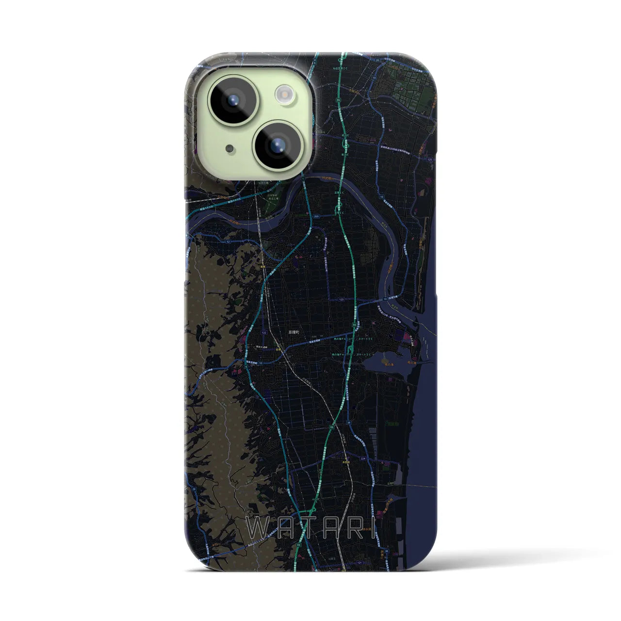 【亘理(宮城県)】地図柄iPhoneケース(バックカバータイプ)