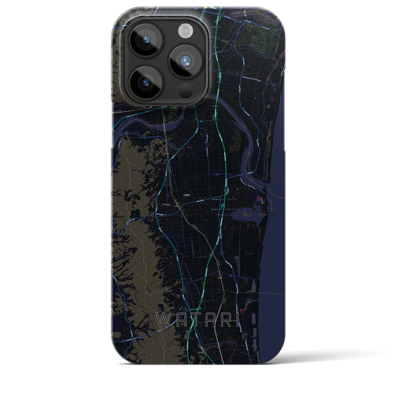 【亘理(宮城県)】地図柄iPhoneケース(バックカバータイプ)