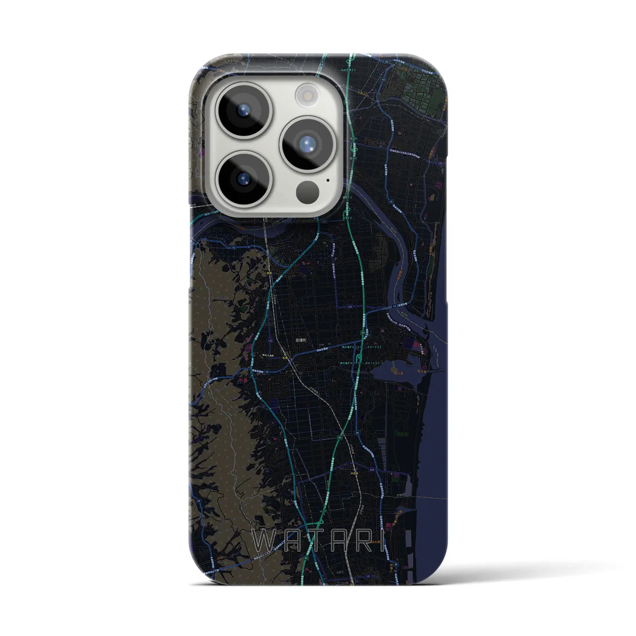 【亘理(宮城県)】地図柄iPhoneケース(バックカバータイプ)