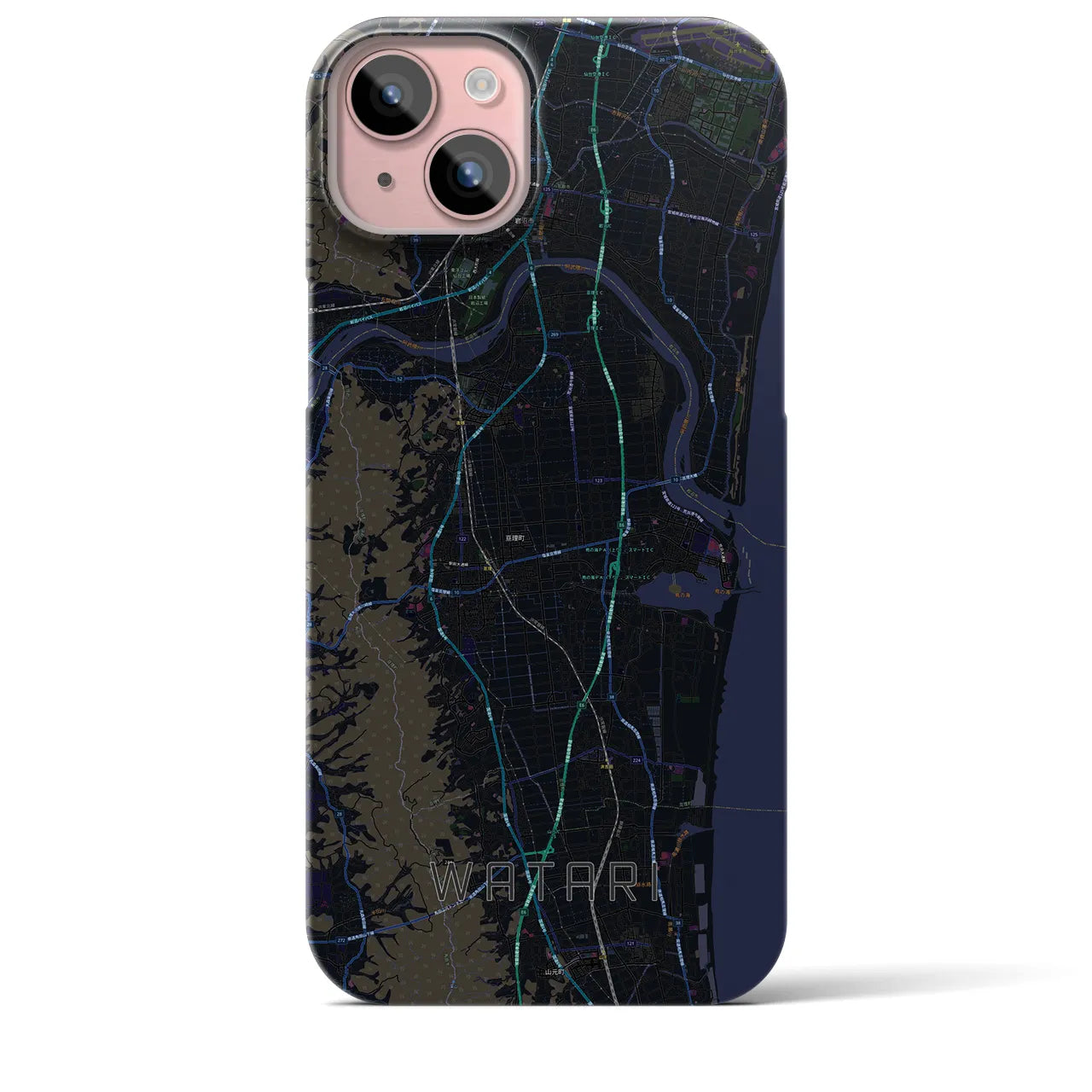 【亘理(宮城県)】地図柄iPhoneケース(バックカバータイプ)