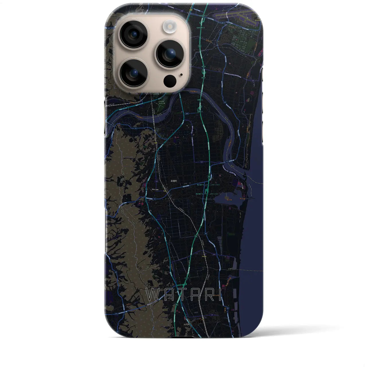 【亘理(宮城県)】地図柄iPhoneケース(バックカバータイプ)