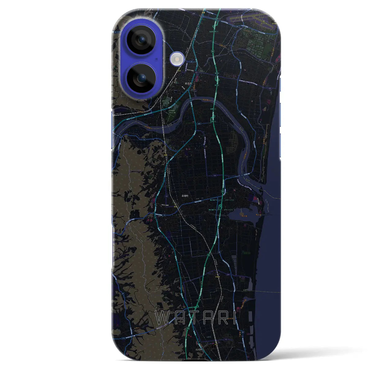 【亘理(宮城県)】地図柄iPhoneケース(バックカバータイプ)