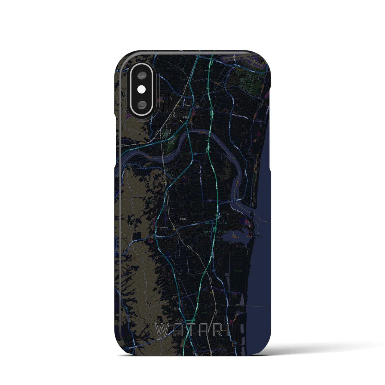 【亘理(宮城県)】地図柄iPhoneケース(バックカバータイプ)