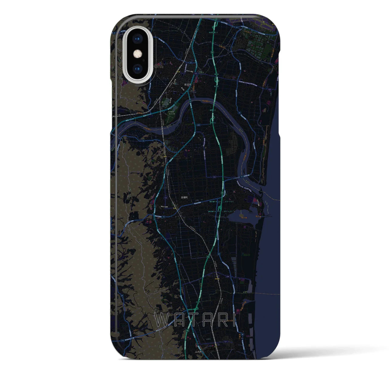 【亘理(宮城県)】地図柄iPhoneケース(バックカバータイプ)