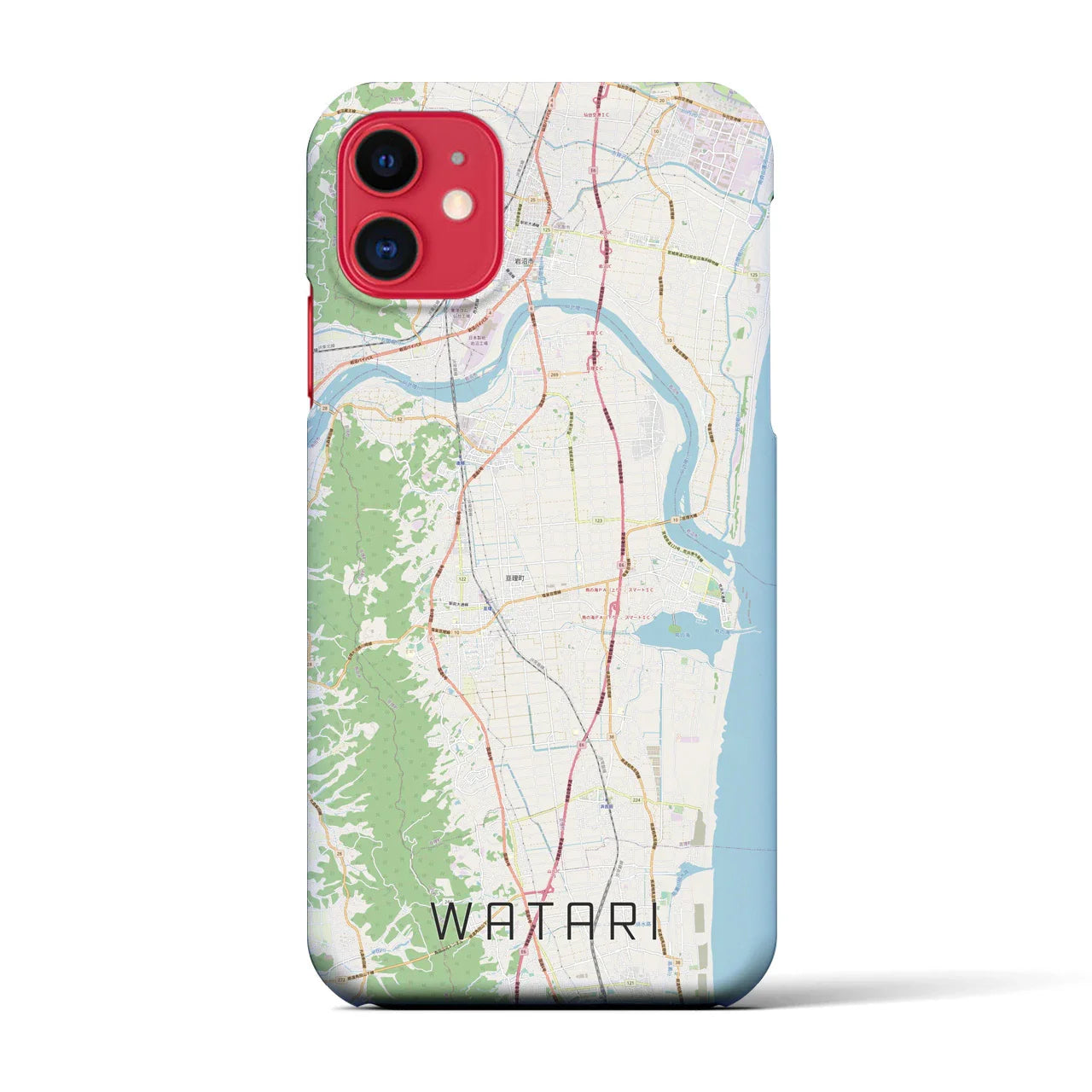 【亘理(宮城県)】地図柄iPhoneケース(バックカバータイプ)